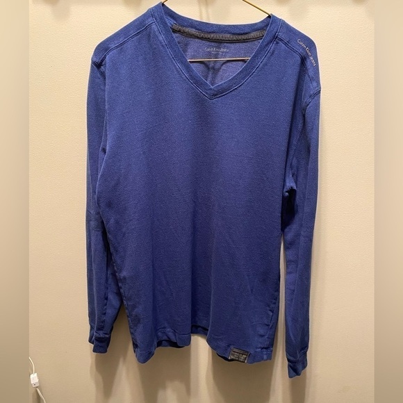Calvin Klein Jeans Blue V-neck Sweater size Large - Picture 2 of 7